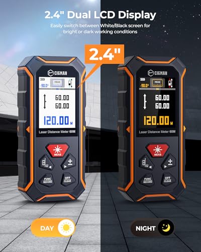 CIGMAN Dual Laser Measuring Tool, 393Ft Laser Measure for Home Improvement - color: Orange and Dark Blue