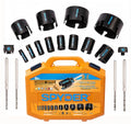 Spyder 18-Piece Tungsten Carbide Tipped Hole Saw Kit, 12 Hole Saws, 2 Arbors, 4 Pilot Bits, Rapid Core Eject - size: 18-Piece Set