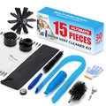 BLuesea Dryer Vent Cleaner Kit, 15-Piece Ultimate Dryer Cleaning Kit Include 30 Feet Dryer Vent Brush, Upgrade Noiseless Dryer Lint Vacuum Attachment, Lint Trap Brush, Vacuum & Dryer Adapters - color: Deluxe, size: 30 FT
