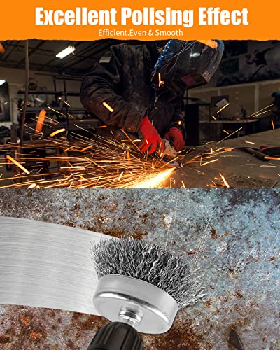 12Pcs Drill Wire Brush Attachments Set, Heavy Duty Wire Brush Wheel Drill - style: 12pcs(Twisted & Carbon Steel Wire)