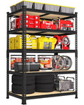PrimeZone 5-Tier Garage Storage Shelves, Adjustable Metal Shelving, Black - size: 36"W x 16"D x 72"H