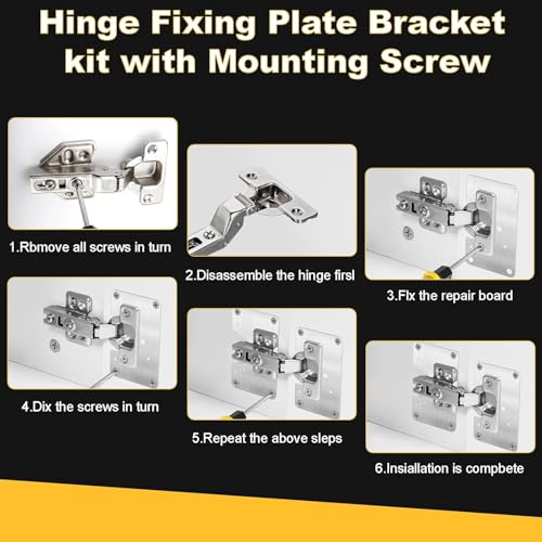 Cabinet Hinges Repair Plate, Hinge Repair Brackets, Hinge Repair Plate Kit - size: Small-A