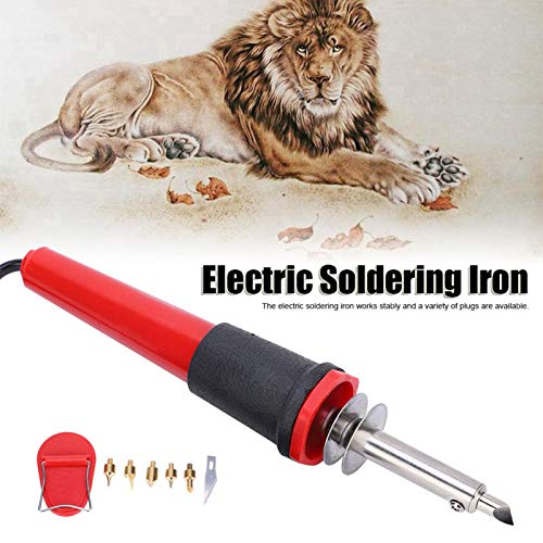 Soldering Iron Kit Wood Burning Tool, Piece Wood Burning Pen Set, Electric Soldering Iron Set Wood Burning Pen Engraving Carving Pyrography Tool 40W for DIY Enthusiasts(AC110V-US Plug)