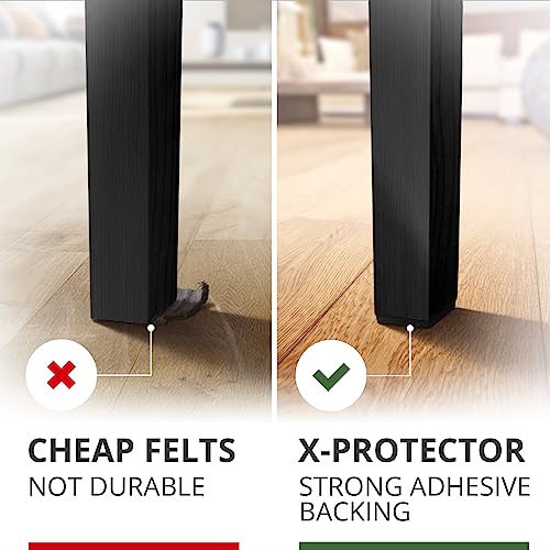 X-PROTECTOR Felt Furniture Pads - 48 PCS 1" - Felt Pads Floor Protectors - size: 1" 48 Black, Square