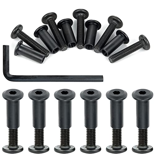 40 Sets Black Furniture Connector Bolts M6x30mm Binding Screws for Wood - color: M6x30mm-Black-D