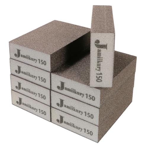 8Pcs 150 Grit Sanding Blocks, Jamiikury Fine Sanding Sponge Washable and Reusable, Wet Dry Sandpaper Sponge for Wood Metal FurniturePaint and Drywall - size: 150 Grits