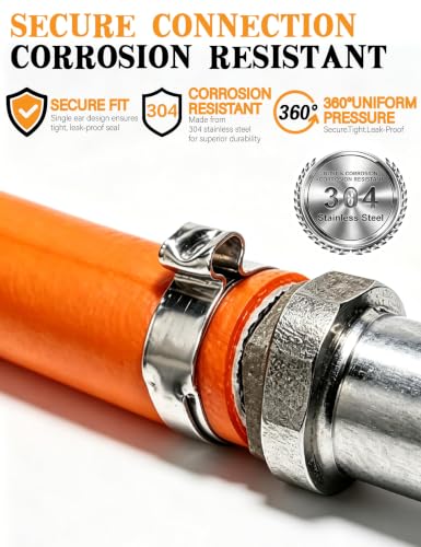 500PCS 20 Size Single Ear Hose Clamp Kit and PEX Crimping Tool,Cinch&Remove - size: 500 PCS 20 Size