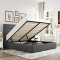 Allewie Full Size Lift Up Hydraulic Storage Bed Frame Dark Grey - color: Dark Grey, size: Full, style: Modern