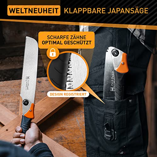 HARDTWERK Zen Japanese saw foldable (Kataba) 240 mm from SK4 carbon steel for DIY & industry- Japanese saw fine saw for wood - pull saw wood saw