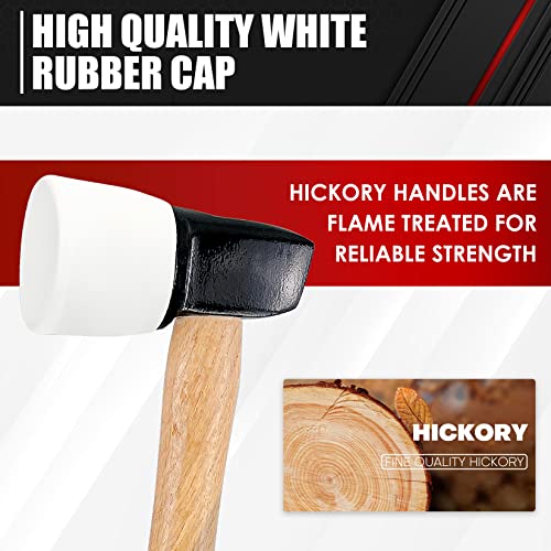 C&T White Rubber Flooring Mallet with Replaceable Head,Non-Marring Head, Wood Handle, 1 Replacement head - style: Wood+1 Replacement head