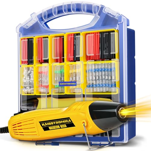 haisstronica Solder Seal Connectors and Tubing Kit, Mini Heat Gun, 340PCS - size: 340PCS