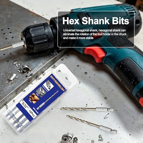 5/32 Drill Bits for Metal and Hard Steel(10Pcs),M35 Cobalt Impact Drill Bit Set with Quick Change Hex Shank,with Storage Case - size: 5/32(10pcs)