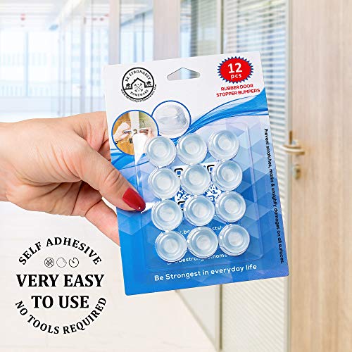 Door Bumpers for Walls - Small Size Rubber Bumpers - Clear Door Stoppers