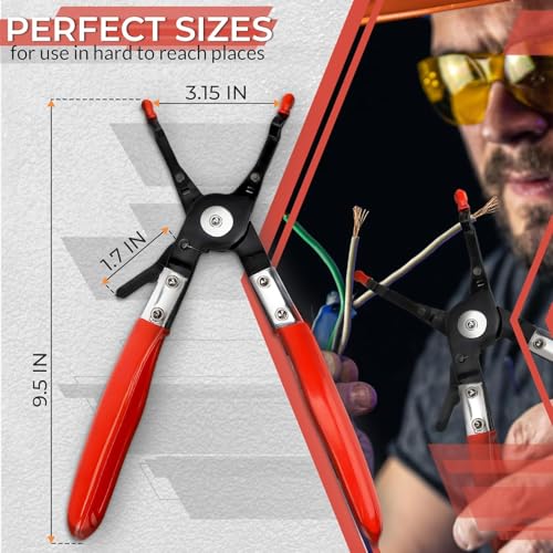 Car Wire Soldering Pliers, 9.5 Inch, Carbon Steel & Non-Slip Rubber Grip - color: Black & Red Soldering Aid Pliers Grip