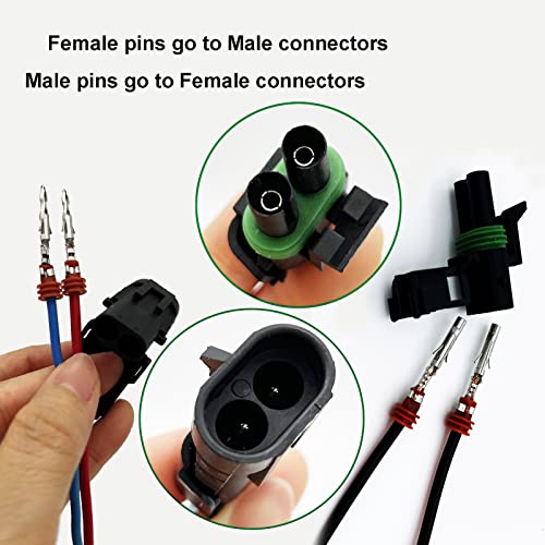 18-14 AWG 1/2/3/4 Pin Connector Weather Pack Connectors Kit (26 Set) - color: 1-4pin/26kit With Crimper