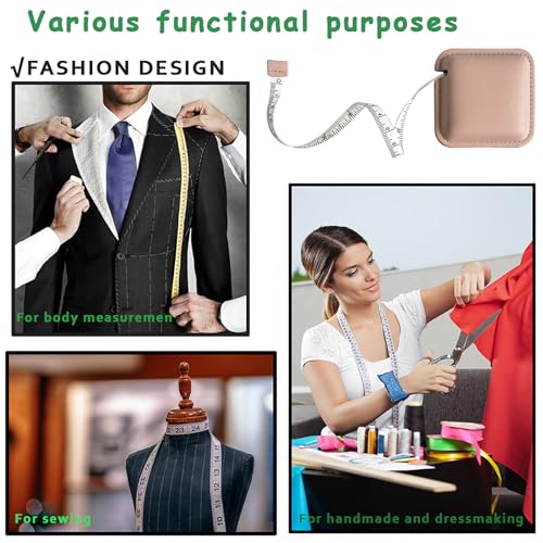 Tape Measure for Body Measuring Medical Body Cloth Tailor Craft Dieting Measuring Tape, 79 Inch/2 M Dual Sided Retractable Measuring Tape for Body Fabric Sewing Measurements Square(Pink) - color: Pink 1 pack