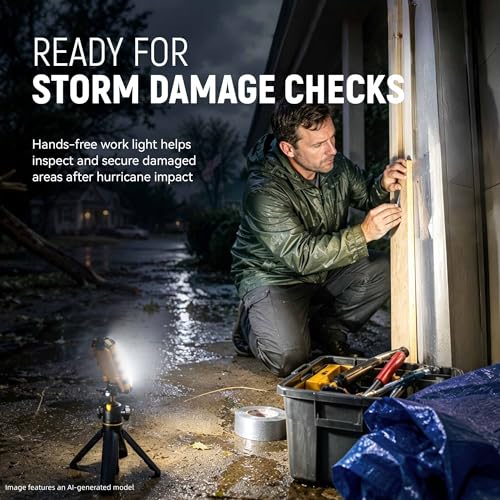innofox LED Rechargeable Magnetic Work Light 40W 1500Lumens, Hanging Hook 4 Lighting Modes, Job Site Lighting for Car Repairing, Camping, Hunting, and Hurricane (2, Orange)