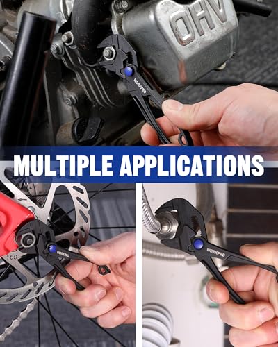 WORKPRO Mini Pliers Wrench, 4-Inch Wrench Pliers with Smooth Parallel Jaws - color: Black