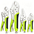 FASTPRO 4-Piece Locking Pliers Set with Heavy Duty Grip, Green - color: Green