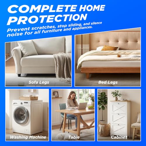 PHIXBEAR 2" Non-Slip Furniture Pads with Silicone Gripper Dots,16 Pcs