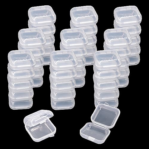 80PCS Mini Clear Plastic Jewelry Box, Earring Storage Box - color: Clear