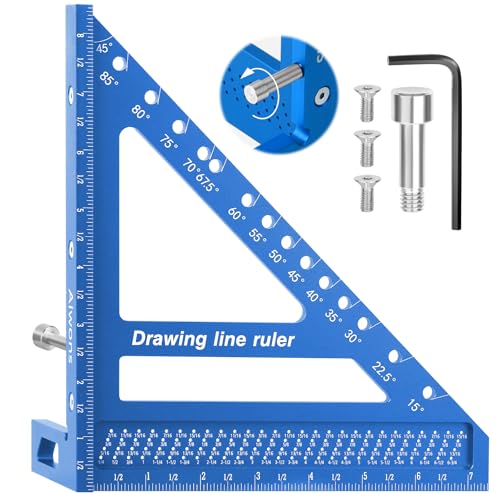 8.5 inch 3D Multi-Angle Measuring Ruler-Large Precision Woodworking - color: Blue