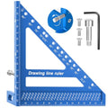 8.5 inch 3D Multi-Angle Measuring Ruler-Large Precision Woodworking - color: Blue