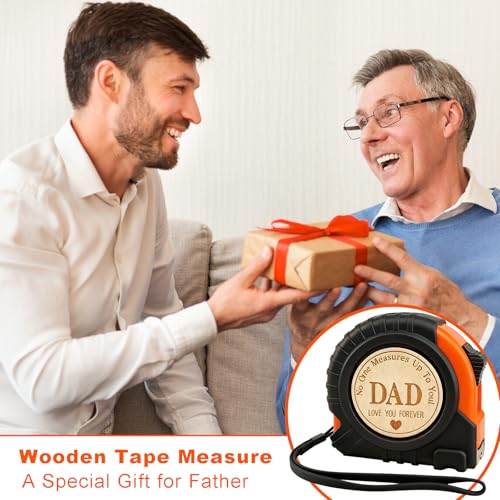 Engraved 25FT Tape Measure Genuine Leather Tool Gift for Dad or Father-in-Law Father’s Day & Birthday Gifts from Daughter or Son