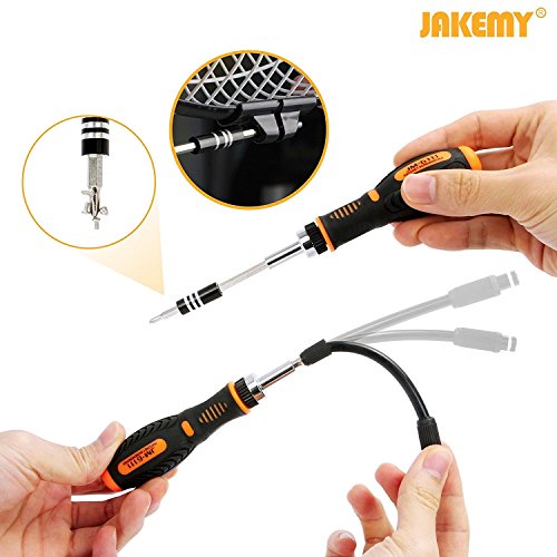 Precision Ratchet Screwdriver Set, JAKEMY 69 in 1 Household Screwdriver Home Repair Tool Kit, Disassemble Magnetic Rotating Ratchet Screwdriver Kit for Furniture/Car/Computer/Electronics Maintenance - color: 6111 - 69 in 1
