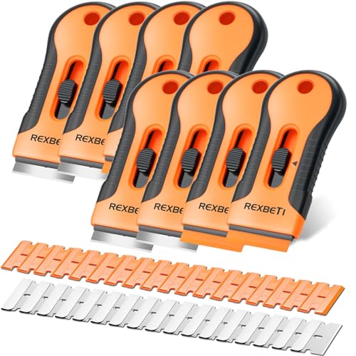 REXBETI Razor Blade Scraper Tool, 8 Pack Windows, Glass Stovetop Scraper - style: Original 8 Pack