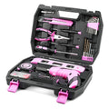URASISTO 123 Piece Pink Household Tool Set with 3.6V USB Electric Screwdriver, Home Tool Kit with Cordless Lithium-ion Drill Driver, HandTool Kits for Women - size: 123 Piece