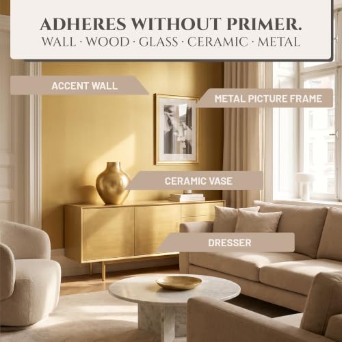 Metallic Wall Paint 67.62 fl oz - Gold - Stunning Metallic Shine for Stylish Interiors, Easy to Apply, Water-Based, Perfect for Creative Wall Designs & DIY Projects - color: Gold