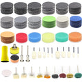 160Pcs 1inch Sanding Discs Hook and Loop 60 to 10000 Wet Dry Sandpaper with 1/8" Shank Backing Pad,Hand Sanding Block,Sponges Polishing Pads and Interface Pad for Drill Grinder Rotary Tools Attachment - style: 1inch-165pcs