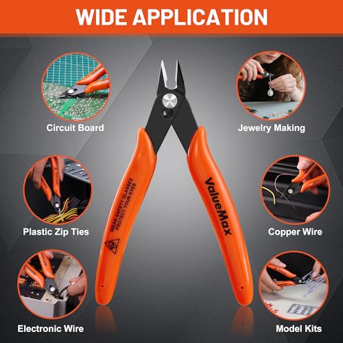 ValueMax 6-Pack 5-Inch Flush Cutters, Spring-Loaded Precision Side Cutters