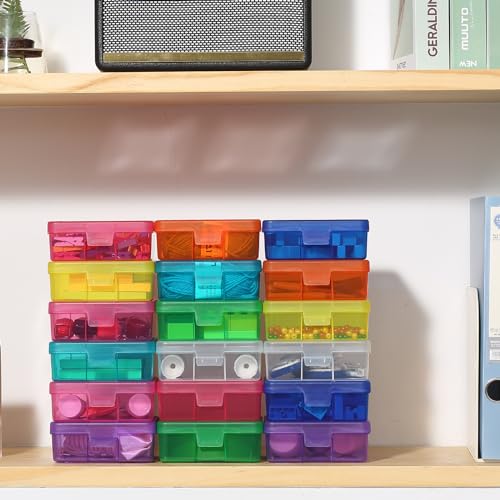 novelinks Plastic Small Storage Containers for Organizing, Mini Tote Box - color: 18 Pack Small -Color
