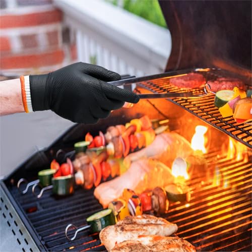 ANBOSON BBQ Gloves Disposable, Heat Resistant Grilling Gloves for Cooking - size: Large, style: 10mil Nitrile