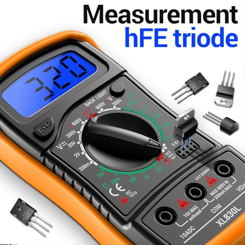ANENG Digital Multimeter with Case, AC/DC Voltmeter, Ammeter and Ohmmeter - color: Yellow