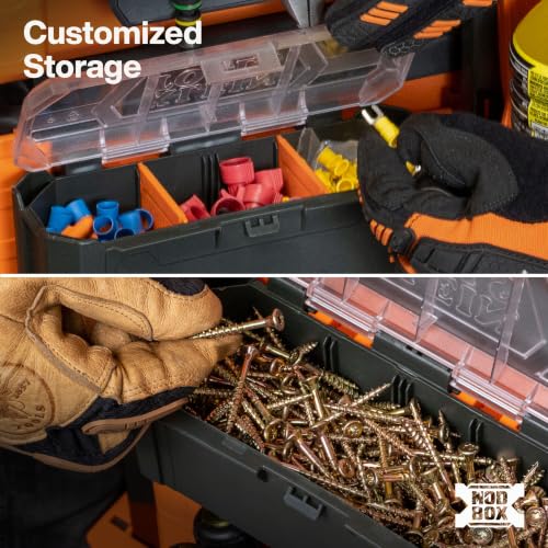 Klein Tools 54815MB MODbox Parts Bin, Modular Tool Storage System Side Mounting Accessory, Easy One-Handed Attachment, Clear Lid