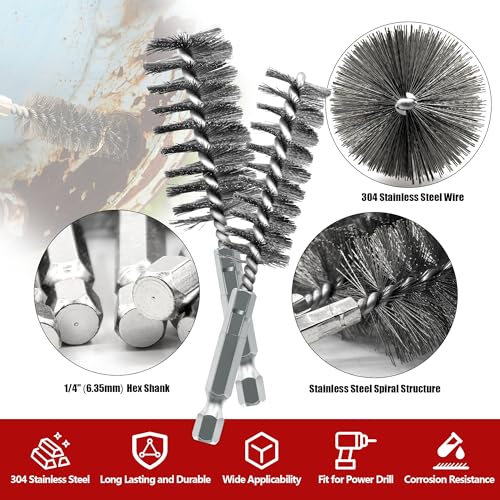 Stainless Steel Wire Brush for Drill with 1/4 Inch Hex Shank