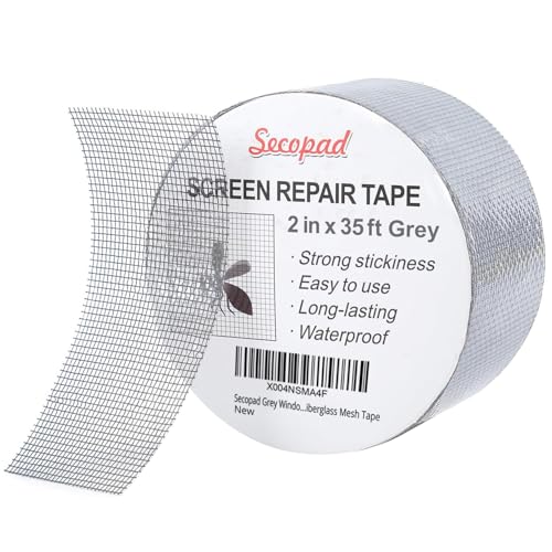 Secopad 2" x 420" (35FT) Screen Repair Tape, Screen Repair Kit, Grey - color: Grey, size: 2IN x 35FT