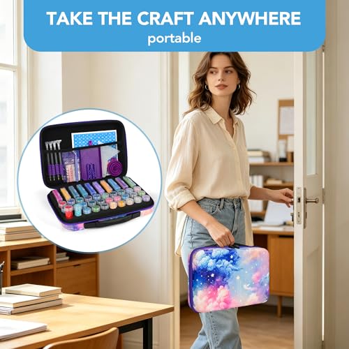 MERATIA Diamond Painting Storage Case Organizer, 40 Slots with Accessories - color: Celestial Journey-40 Slots