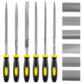 6-Piece Metal Needle File Set - Hardened Alloy Steel | Includes Flat, Warding, Square, Triangular, Round, and Half-Round Files, Ergonomic Handles, For Wood, Metal & Jewelry - color: Black-6pcs