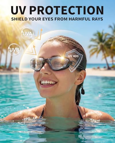 Aegend Swim Goggles, Swimming Goggles No Leaking Full Protect Adult Youth - color: Transparent Black