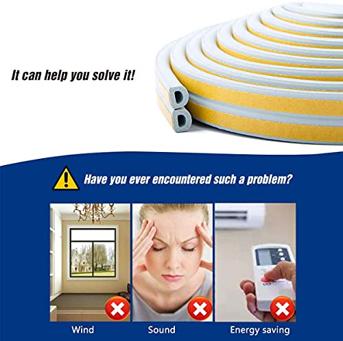 CloudBuyer Door & Window Weather Stripping, Soundproof Insulation Seal Strip with Self-Adhesive Rubber Collision Protection, 16.5 Ft (Grey) - color: Gray, size: 16.5Ft