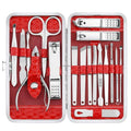 18 Pieces Manicure Set for Women,Nail Clipper Grooming Kit (Red) - color: Red