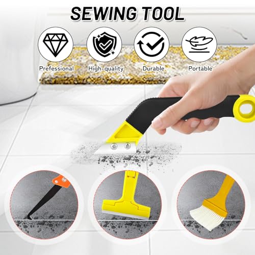 18pcs Grout Removal Tool with Upgraded Handle Removal Tool with Cleaning Brush Effortless Tile Grout Cleaner for Bathroom, Shower, Floor Repair