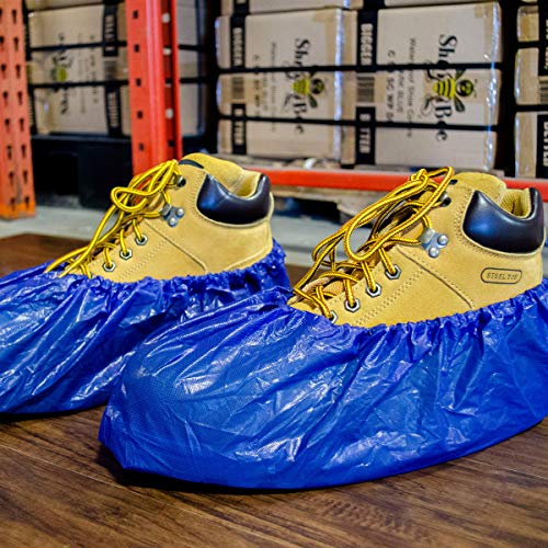ShuBee Waterproof Shoe & Boot Covers Slip-Resistant Disposable for Plumbing Construction Floor Protection - 40 Pair - color: Dark Blue