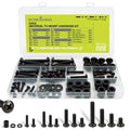 Universal TV Mount Screws Kit, M4 M5 M6 M8, Washers&Spacers, 72PCS, Black