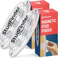 Powerful Magnetic Stud Finder PRO (Upgraded Version) Reinforced with 3 Neodymium Magnets - No-Battery Stud Detector - Deep Detection of Wood & Metal Studs in Drywall (Not for Plaster Walls) | 2 Pack