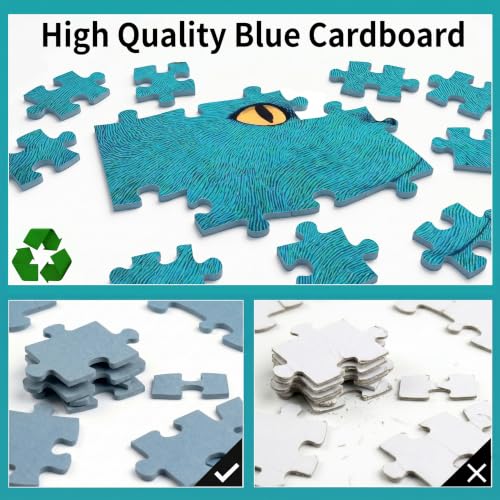 1000 Piece Puzzle for Adults, Colorful Whimsical Cat Faces Illustration - color: Rainbow Cats Squad